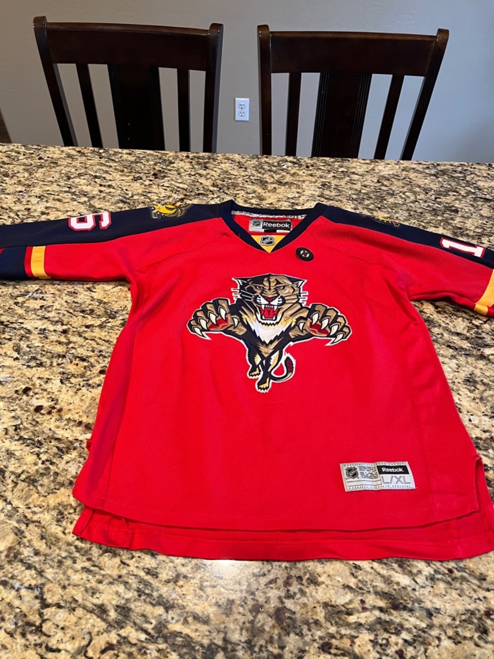 Reebok Red Florida Panthers Barkov, Youth Hockey Jersey with Navy Accents w/pin